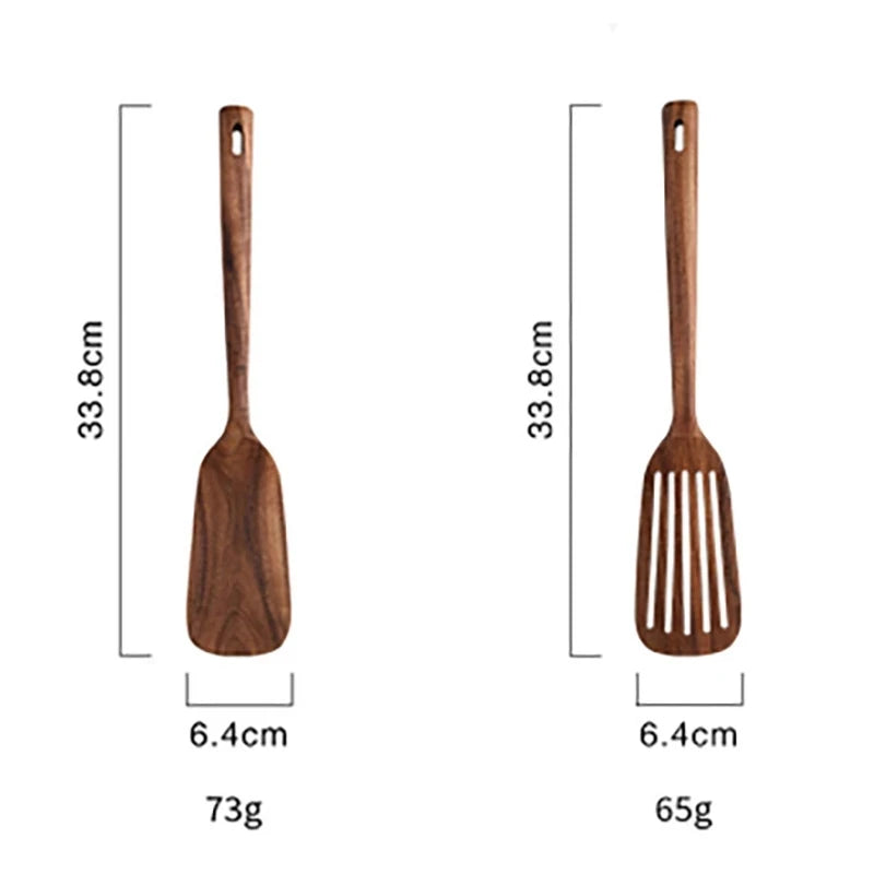 1-7 Piece Teakwood Utensil Set