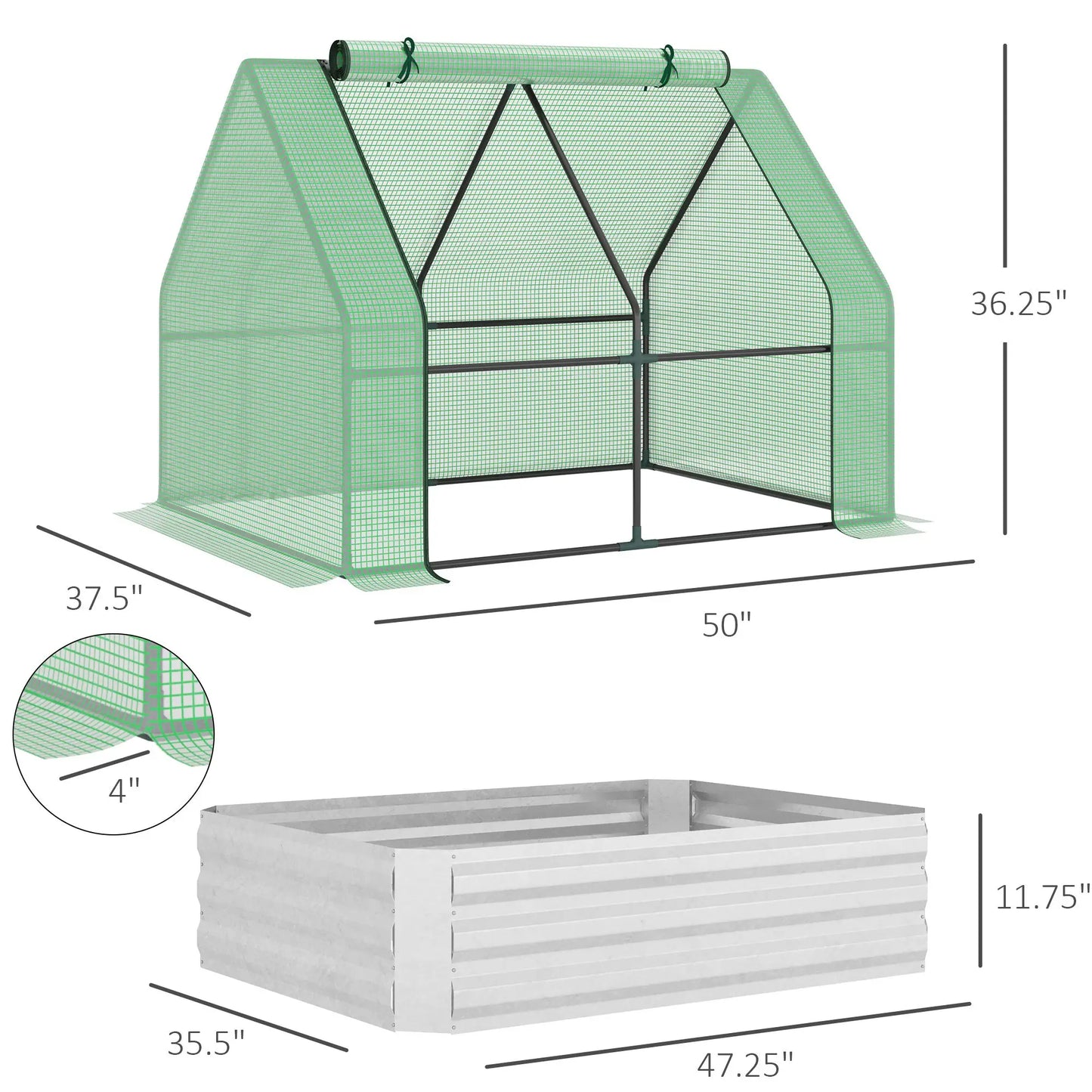 Mini Greenhouse and Covered Raised Bed