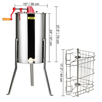 Stainless Steel Manual Honey Extractor