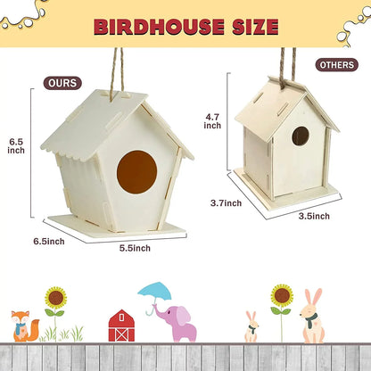 3 Pack DIY Wooden Bird House Kits