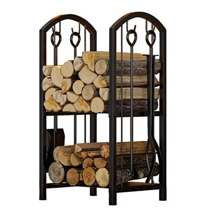 Firewood Rack Holder with 4 Tools Set