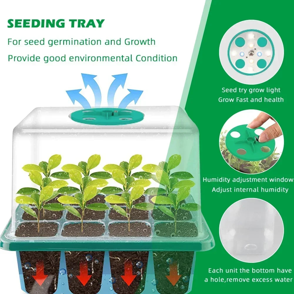 LED Growing Lamp Seed Starter Trays