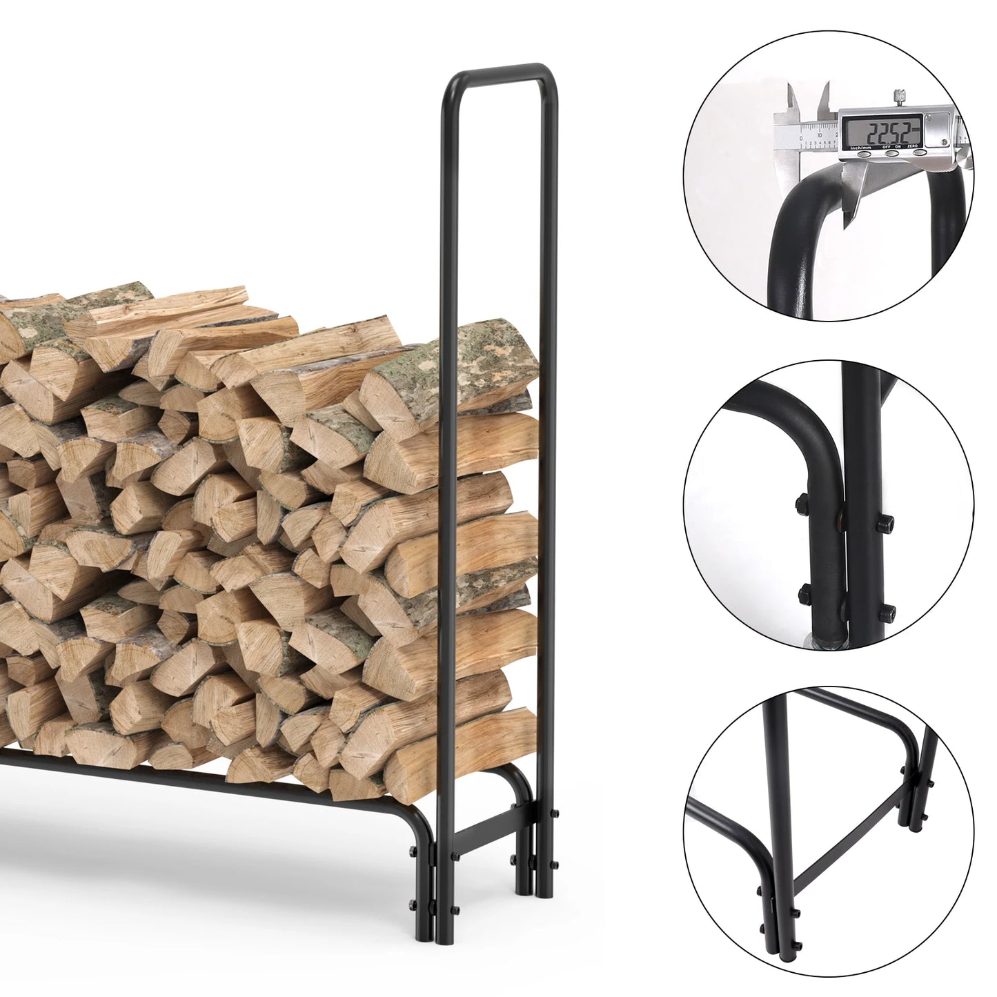 12ft/8ft Adjustable Firewood Rack