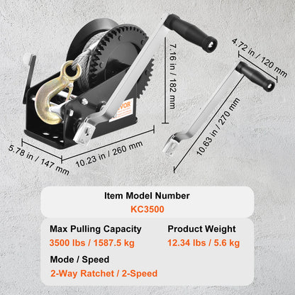 Heavy Duty Hand Crank Winch