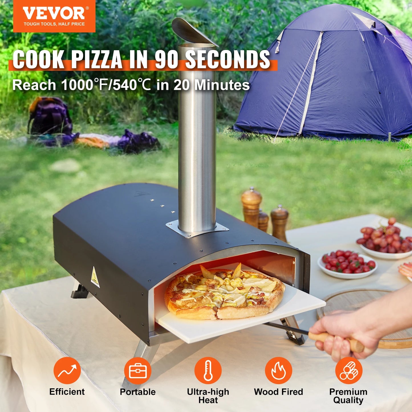 12" Portable Wood Fired Pizza Oven