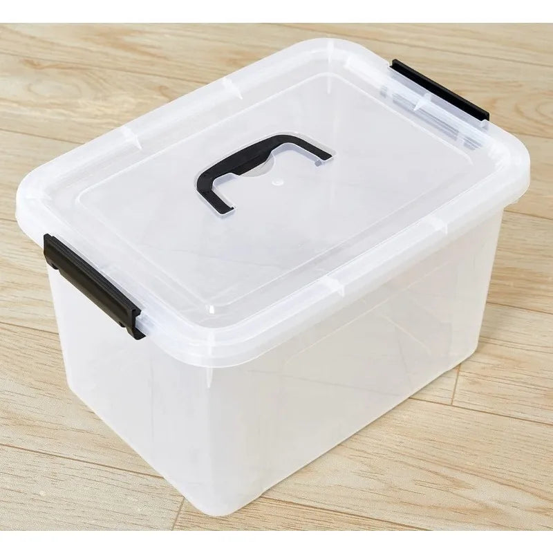 Plastic Storage Bins with Lids 6pack