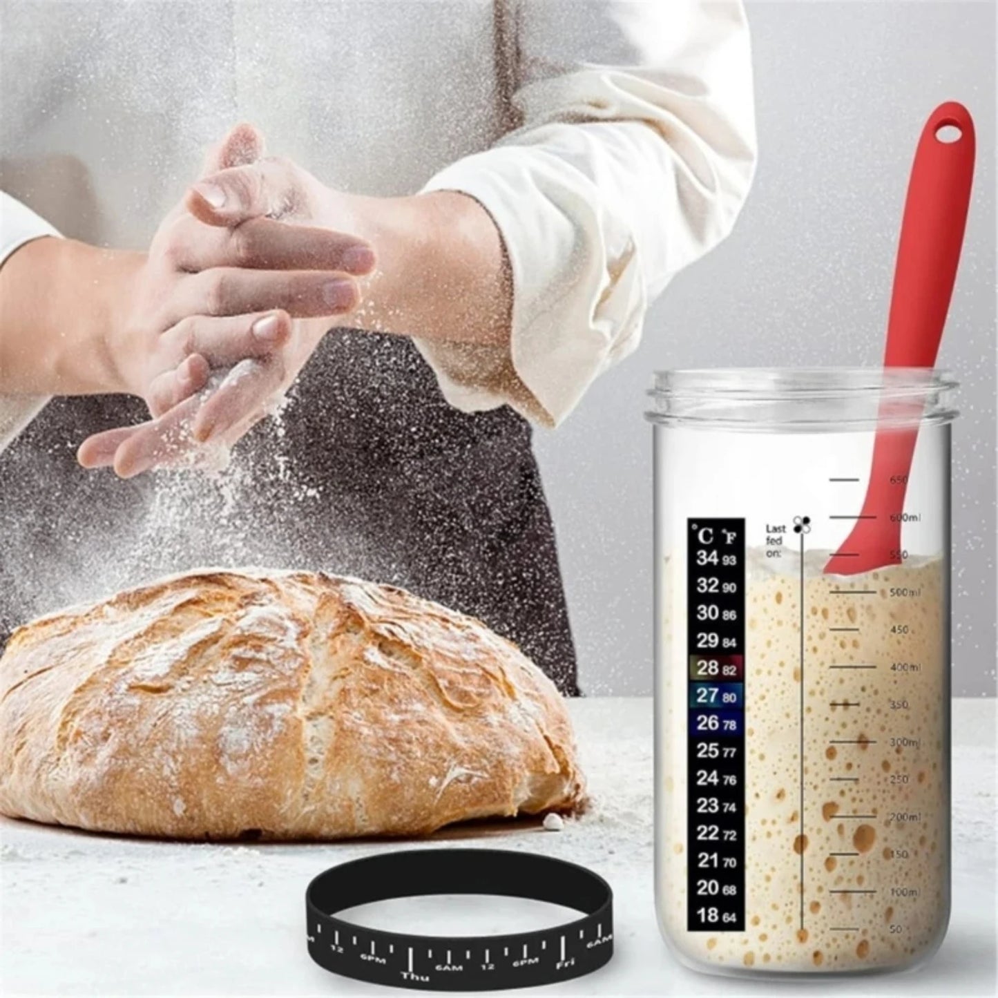 Sourdough Bread Starter Jar Set