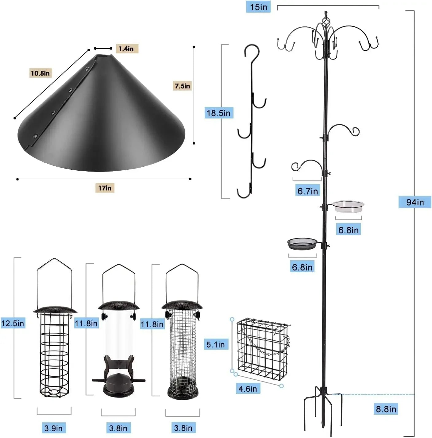 Bird Feeding Station Pole Kit