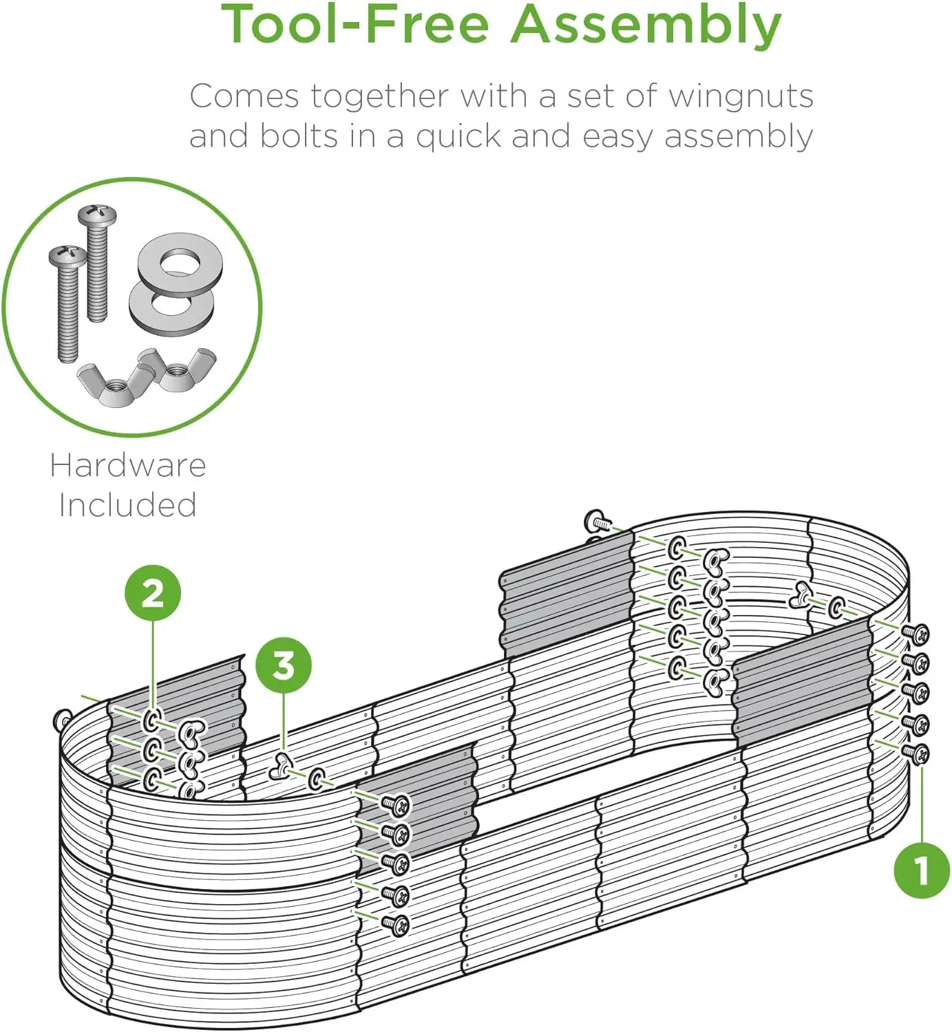 8x2x2ft Metal Raised Garden Bed