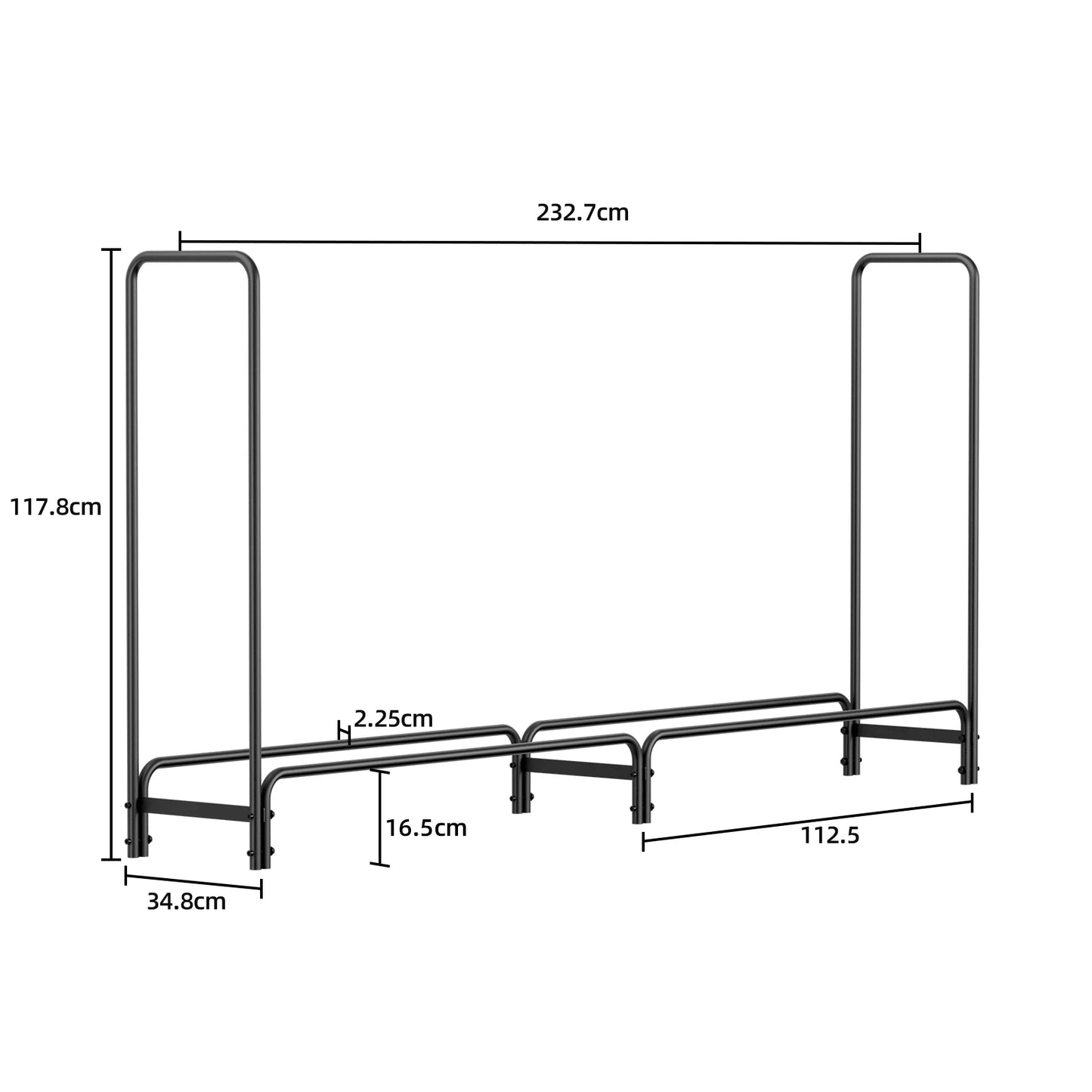 12ft/8ft Adjustable Firewood Rack