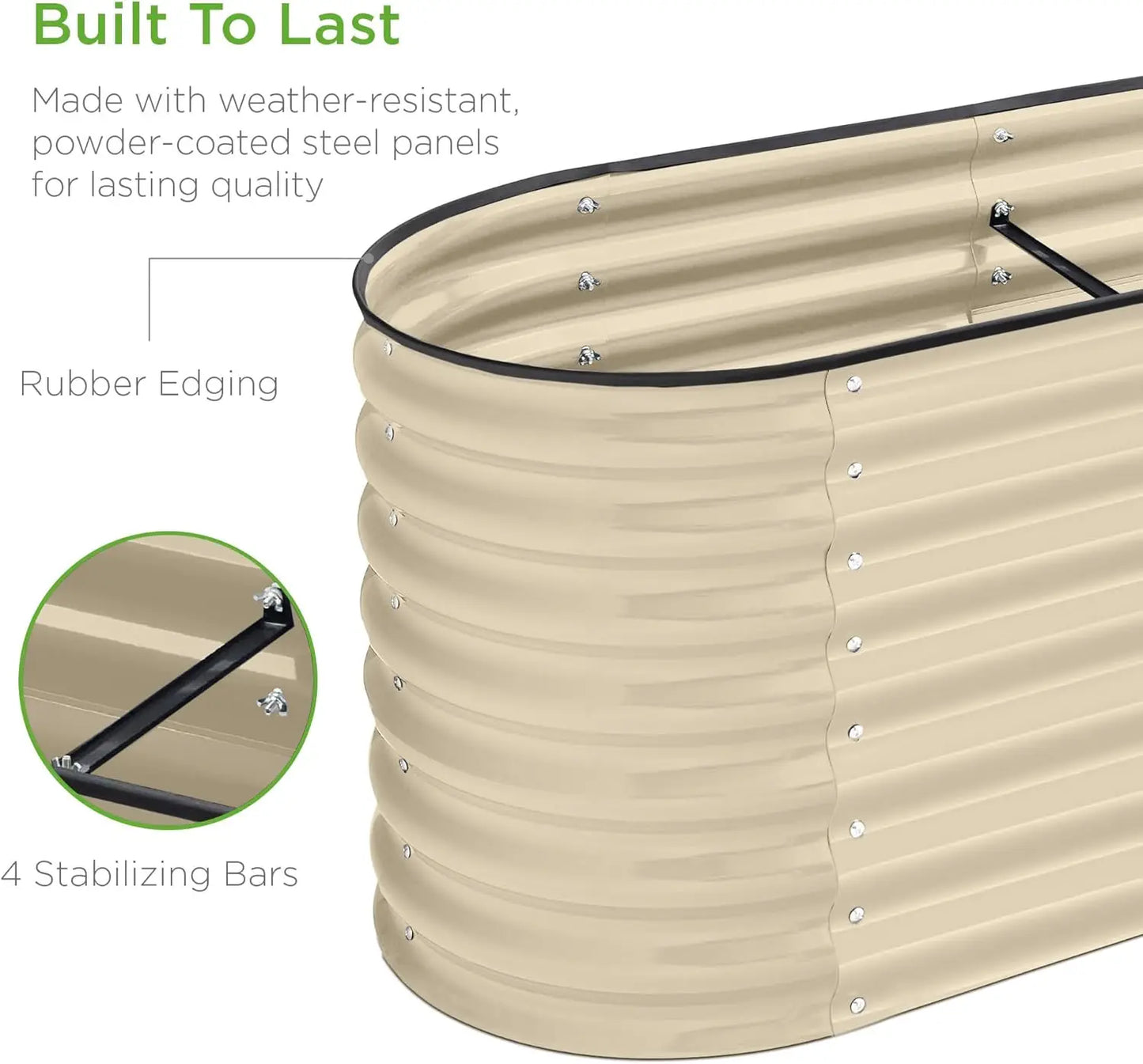 8x2x2ft Metal Raised Garden Bed