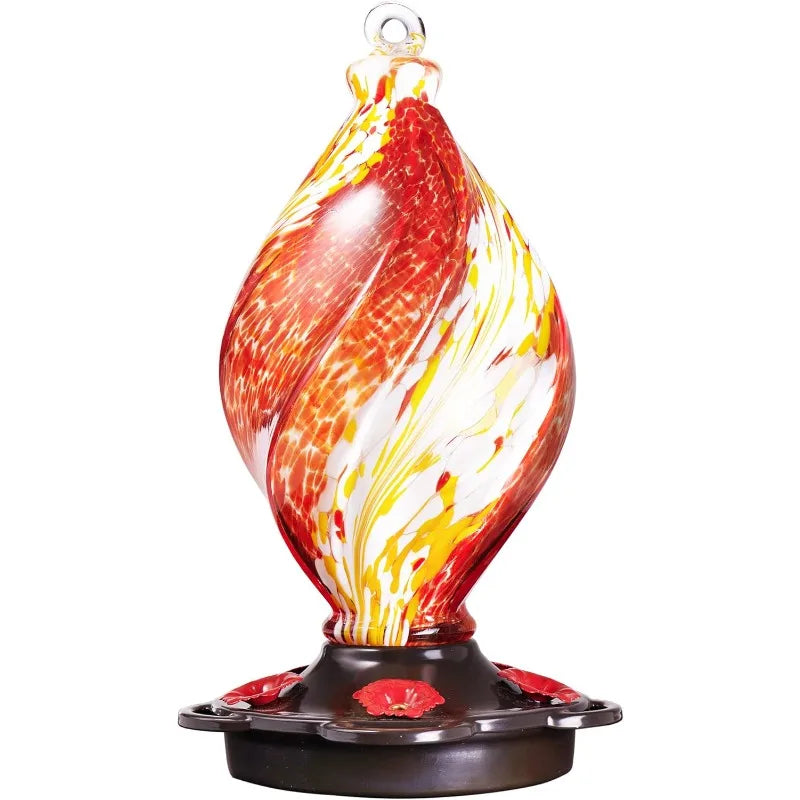 Spiral Glass Hummingbird Feeder