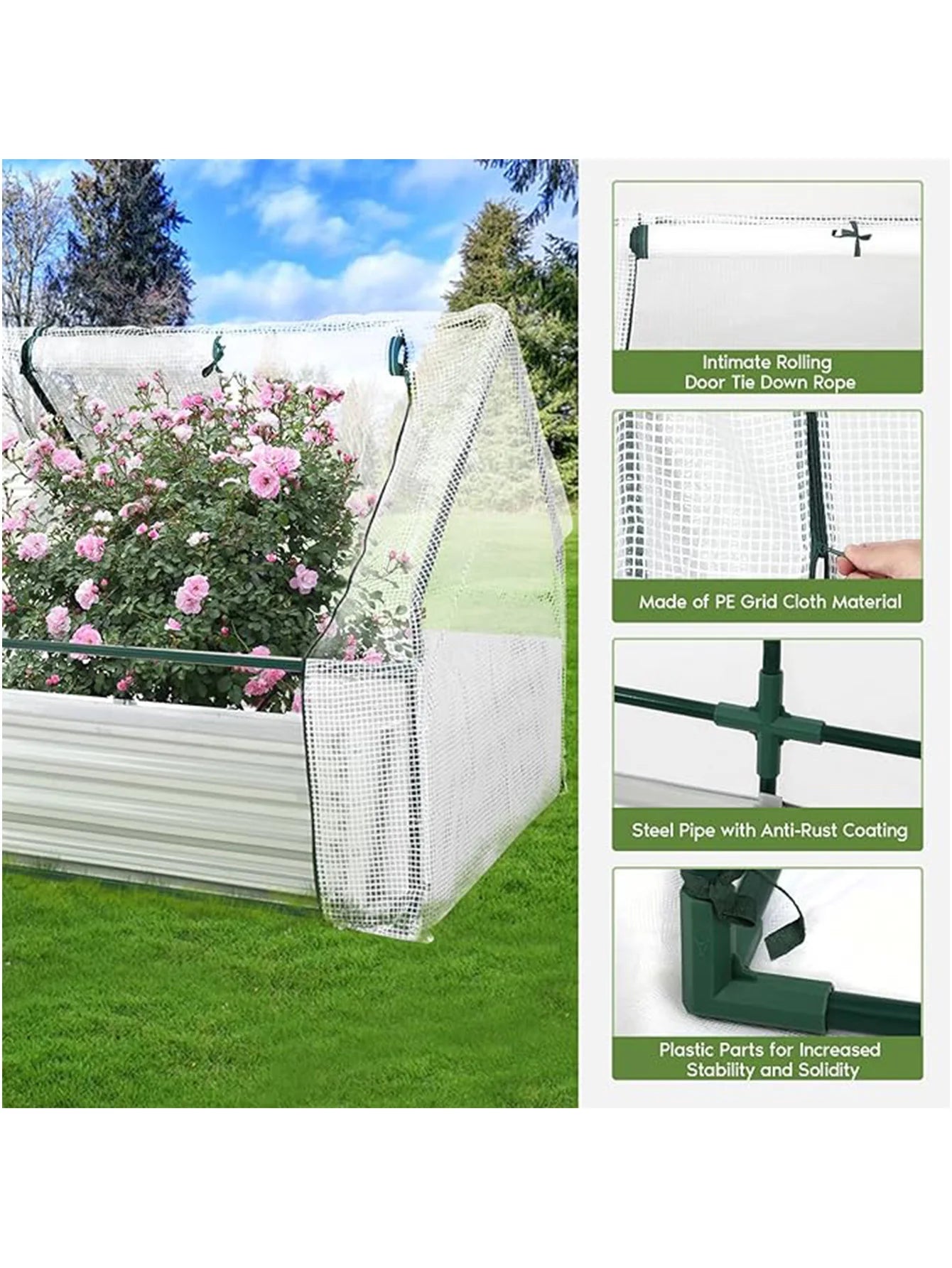 6 X 3 X 1 FT Galvanized Raised Garden Bed With Cover