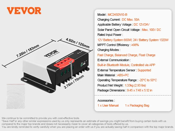 30A/40A/50A MPPT Solar Charge Controller