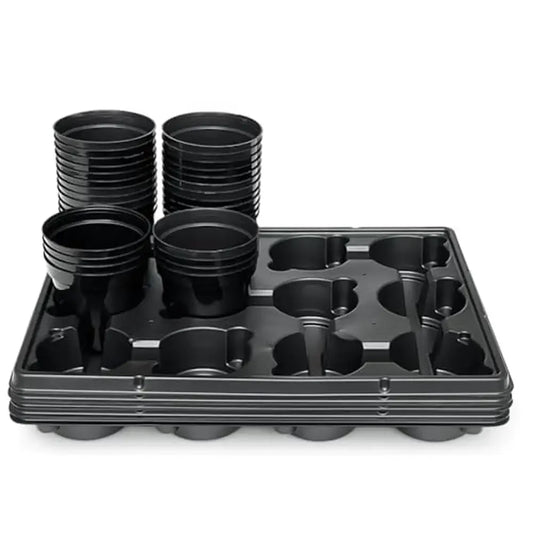 60 Pcs 4" Plastic Plant Pots With Trays