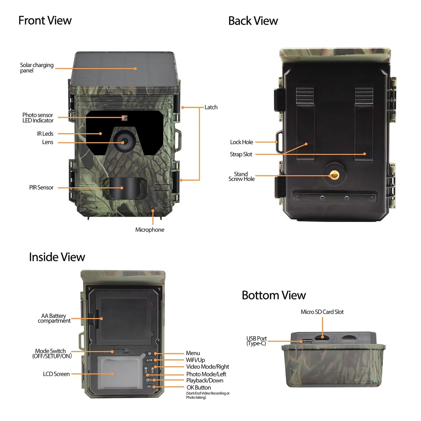 Solar Powered Trail Camera 50MP