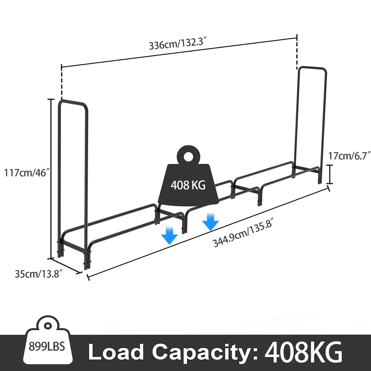 12ft/8ft Adjustable Firewood Rack