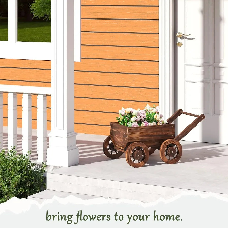 Wooden Wagon Planter