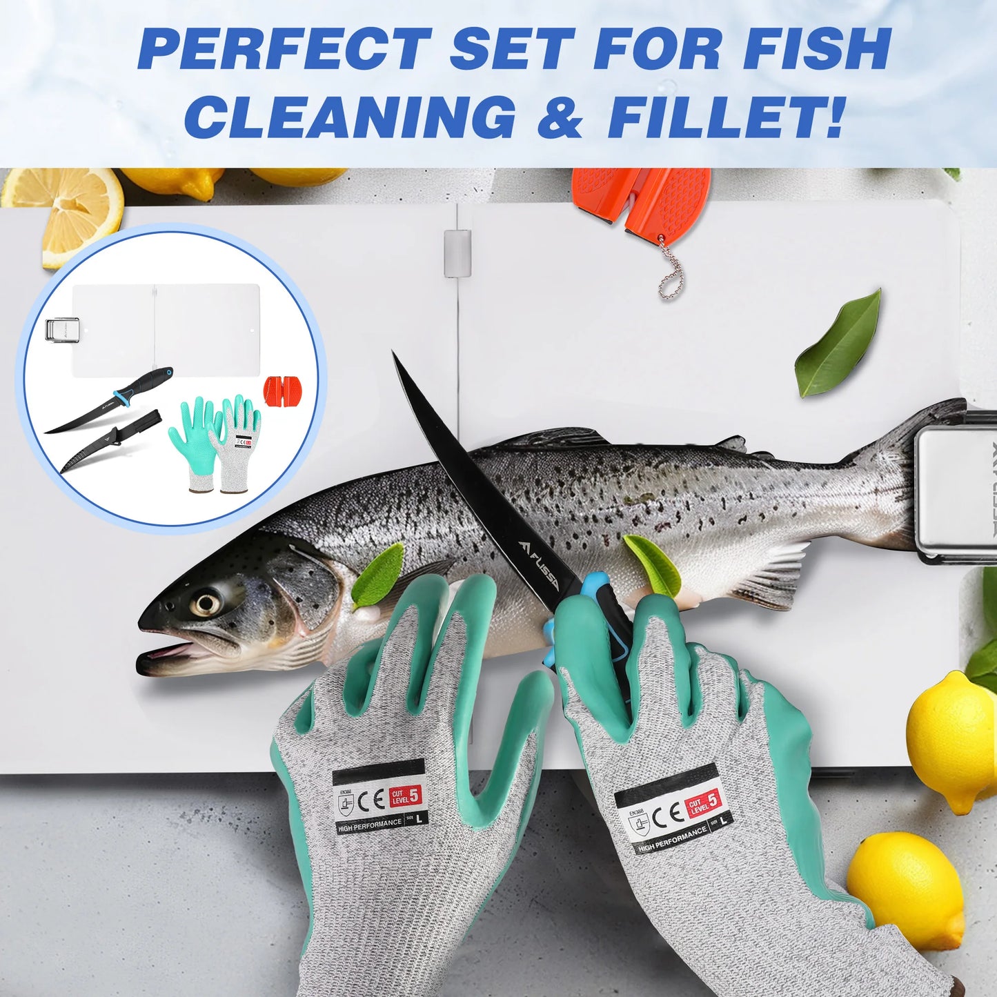 4PCS Fish Cleaning Set with Fillet Board