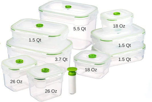 19 Piece Vacuum Seal Food Storage Container Set