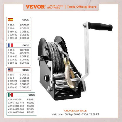 Heavy Duty Hand Crank Winch