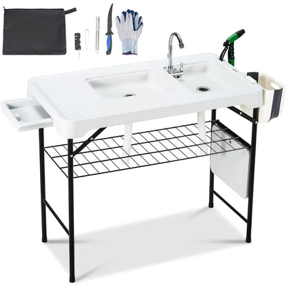 Fish Cleaning Table with Sink