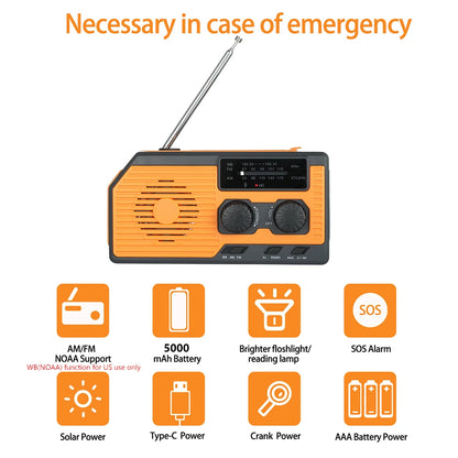 Hand Crank Emergency Solar Power Radio