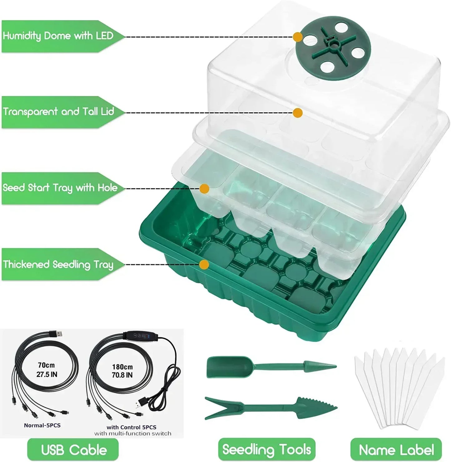 LED Growing Lamp Seed Starter Trays