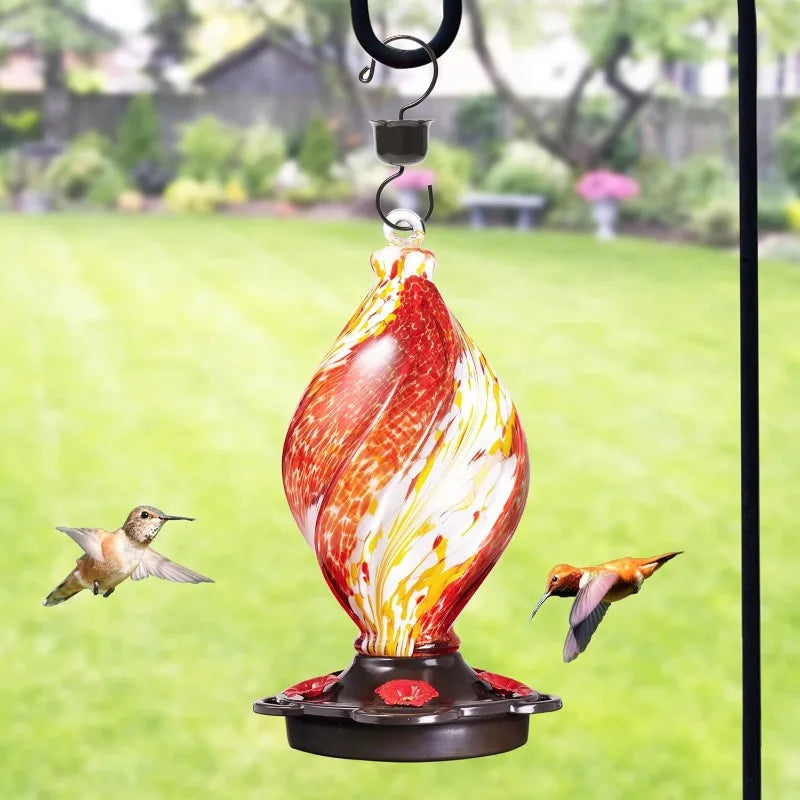 Spiral Glass Hummingbird Feeder