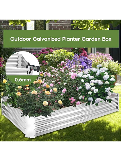 6 X 3 X 1 FT Galvanized Raised Garden Bed With Cover