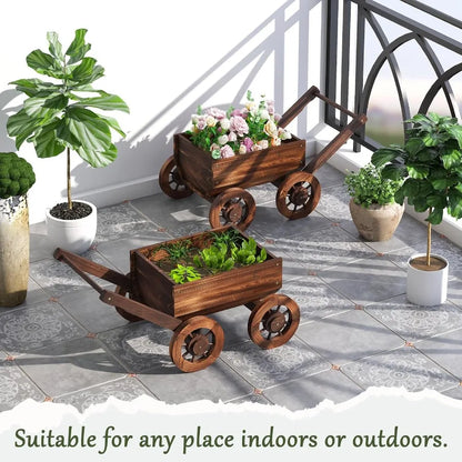 Wooden Wagon Planter