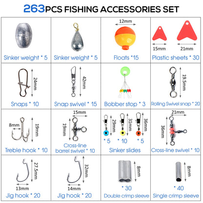 263pcs Fishing Set with Tackle Box