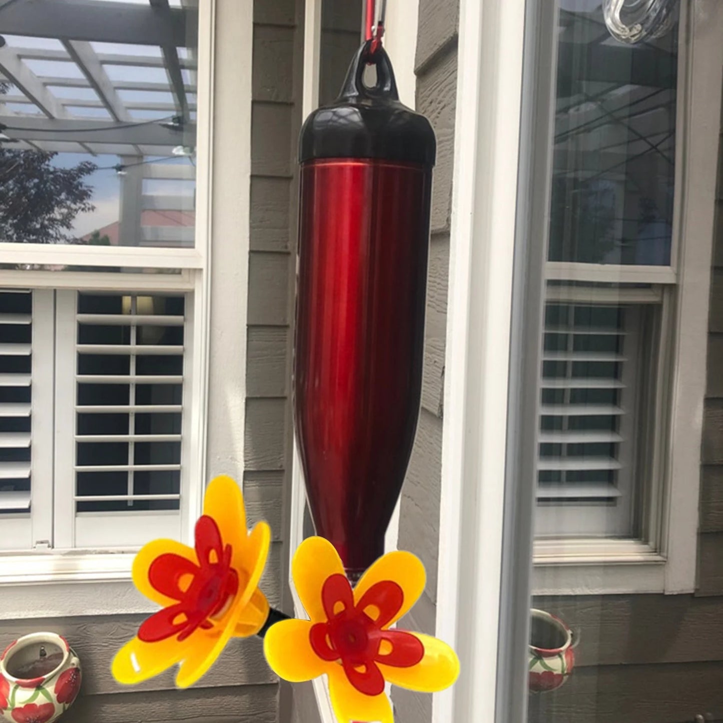 Reused Bottle Hummingbird Feeder