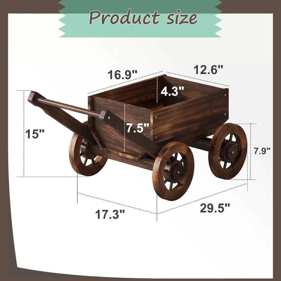 Wooden Wagon Planter