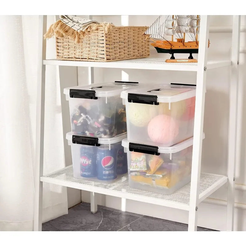 Plastic Storage Bins with Lids 6pack